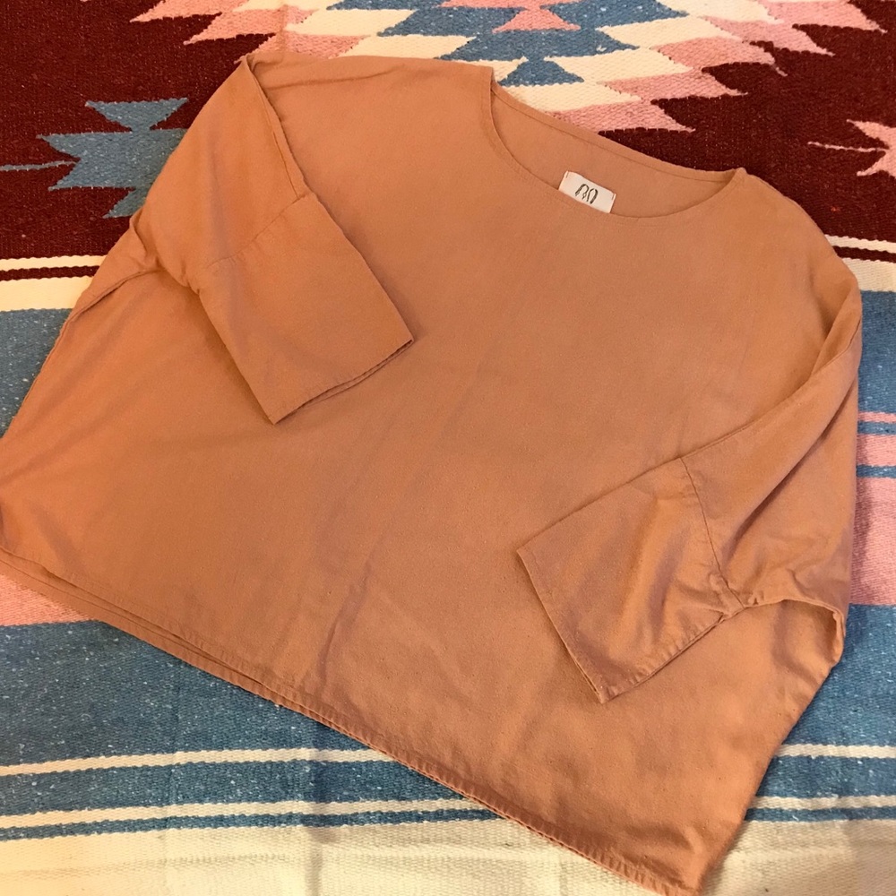 Jamie and the Jones T Top in blush raw silk